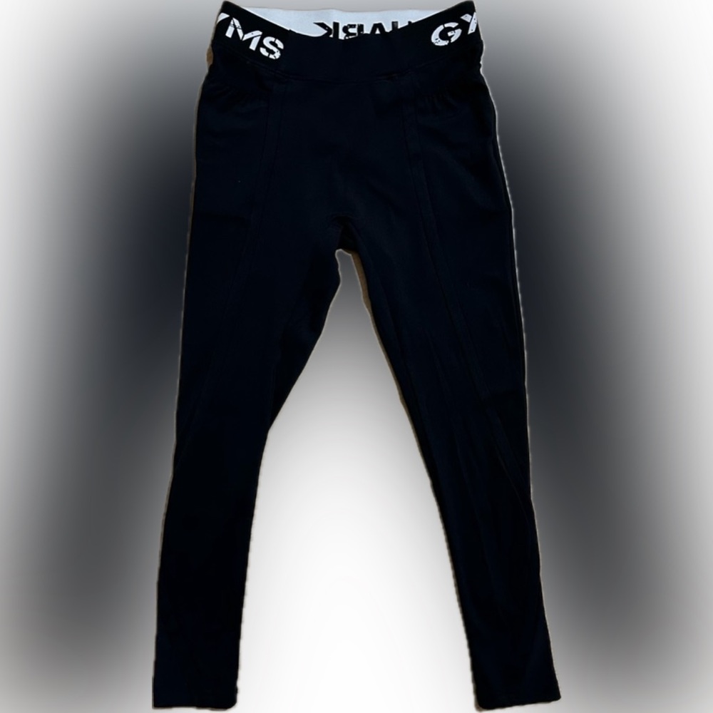 Gymshark Womens Black Leggings Pockets Mesh Side Panel Size Small